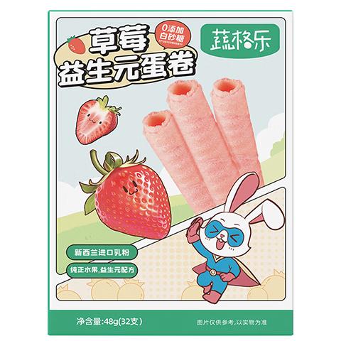  蔬格乐 无添加白砂糖 儿童饼干  草莓味水果蛋卷 48g