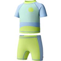 Kocotreekk树儿童泳衣防晒速干泳衣宝宝分体短袖幼儿游泳衣 海洋蓝 【赠同款泳帽】 100 【身高85-95cm】