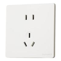 霍尼韦尔(Honeywell)开关插座面板超薄无框哑光亲肤 10A正五孔 睿翼T3极光白奶油风