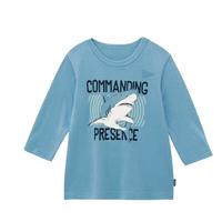 千趣会 SENSHUKAI童装春秋男童T恤时尚运动休闲宽松卡通印花棉质七分袖儿童T恤 象牙白 100 cm