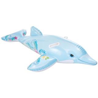 INTEX 58535海豚充气坐骑 游泳圈成人儿童充气玩具浮排浮床加厚水上