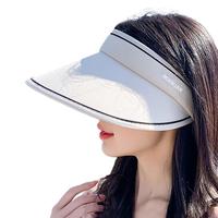 牧尔西防晒帽女士遮阳帽空顶帽凉帽骑车户外防紫外线可折叠太阳帽子女 【JD|经典】米沙色