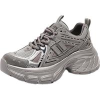 百丽（Belle）张凌赫孟子义同款蓝鲸老爹鞋女25春新商场款休闲鞋D2K1DAM5 【张凌赫/薛凯琪同款】灰色-单里 36 (230mm)