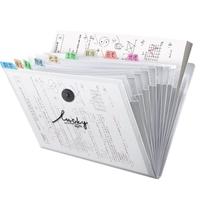 金值 2个装12格A4透明文件夹资料册分类风琴包 试卷收纳袋 多层文件袋合同收纳册整理夹盒