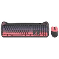 联想 长续航 无线键鼠套装  单色背光 黑莓粉