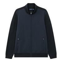 诺帝卡（NAUTICA）24春夏拼接设计经典简约全开襟针织毛衣男SO4302 藏青4NV S