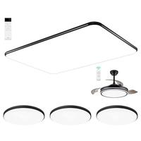 雷士(NVC)led吸顶灯客厅灯160瓦大瓦数现代简约卧室灯全屋超薄灯具黑苹果 【5灯】160瓦客厅+卧室*3+风扇