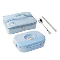 京东京造 饭盒 小316L不锈钢餐盒儿童微波炉1.5L蓝色 配保温袋 316L【奇奇鹅】1.5L 配保温袋