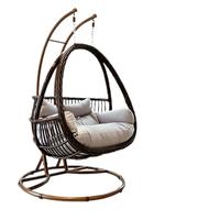 紫叶（ziye） 吊篮藤椅吊床阳台吊篮椅花园摇篮椅户外成人庭院秋千室内吊椅 升级加粗象牙白【多色坐垫地毯】 升级加粗款象牙白【配坐垫地毯多色可选】