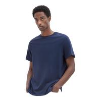 H&M男装女装T恤夏季透气圆领短袖运动上衣短袖内搭打底衫0685816 深蓝色 185 XS 165/84