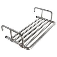 尔沫免打孔折叠晾衣架阳台家用不锈钢壁挂隐形凉衣杆伸缩晒被 晒鞋架固定款80