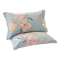 洁丽雅（grace） 枕套纯棉一对装加厚全棉单人枕头套家用宿舍大号枕套枕芯套 【100%纯棉 一对装】 悠悠草