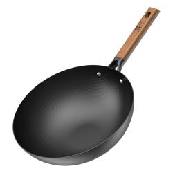 中康 无涂层 铁锅  32cm深氮铁锅+盖（圆底） 32cm 熟铁/精铁