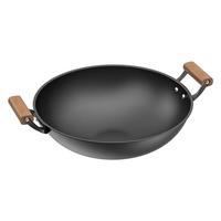 中康铁锅第三代深氮极铁炒锅无涂层已开锅精铁防锈家用双耳36cm圆底
