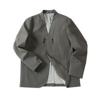 马登工装 美式休闲无领西装外套男机能百搭夹克通勤免烫西服上衣 深灰色 M