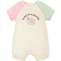 迷你巴拉 MINI BALA 巴拉外出连体衣婴儿衣服宝宝爬服哈衣【凉感抑菌】 奶白10504 66cm
