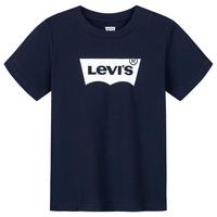 LEVI'S李维斯童装儿童短袖t恤男女童夏季舒适纯棉圆领上衣 深靛蓝