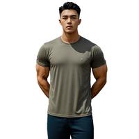 龙伟联合 夏季体能服短袖套装男式速干圆领军迷T恤户外运动透体恤气训练服 灰色单上衣