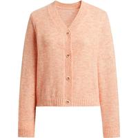 红袖造型感针织开衫春季2025女装混色纱高级小众百搭气质显瘦上衣 桔粉114 XS