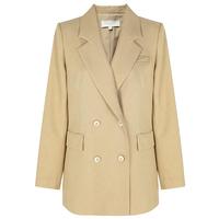 秋水伊人通勤西装春季干练西装领修身百搭简约小西服外套 卡其 M