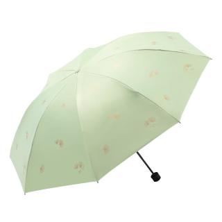 天堂 防紫外线晴雨伞三折 雨伞黑胶防晒太阳伞遮阳晴雨伞 鳄梨绿  鳄梨绿