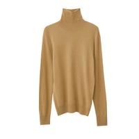 AMII2024冬极简纯色美丽诺绵羊毛高领无缝成型柔软毛衣女 卡其 155/80A/S