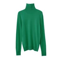 AMII2024冬极简纯色美丽诺绵羊毛高领无缝成型柔软毛衣女 正绿 155/80A/S