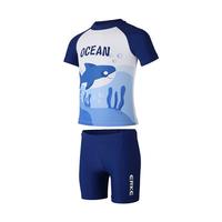 鸿星尔克（ERKE）儿童泳衣男分体式游泳潜水运动初学装备卡通鲨鱼 蓝色 140  140 (高120-130cm重40-50斤)
