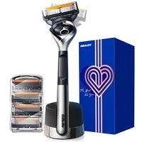 吉列剃须刀手动 锋隐5致顺引力盒 便携磁吸 刮胡刀手动  5层刀片 1刀架5刀头love礼盒 非吉利 致顺1刀架5刀头