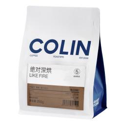 柯林咖啡 意式咖啡粉 绝对深烘™ 特浓炭烧拼配深度浓缩拿铁无酸咖啡250g 绝对深烘咖啡粉250g（细磨粉）