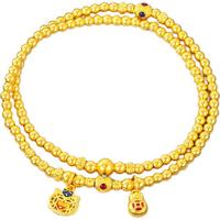 六福珠宝 黄金手链福满传家鎏彩如意福袋金珠足金手串 计价 约13.50克