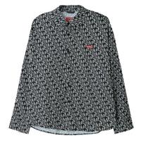 鲨鱼嘴夏街头潮流衬衣男女宽松休闲字母外套衬衫