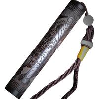 若烟檀木火折子吹一吹打火机充电防风吹气点火男士电子点烟器古法老式 貔貅款挂绳【礼盒装】