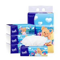 得宝（TEMPO）抽纸 黄油小熊心动款 4层90抽*4包 抽取式纸巾 真M码 餐巾纸 4层 90抽*4包 心动款 单提装