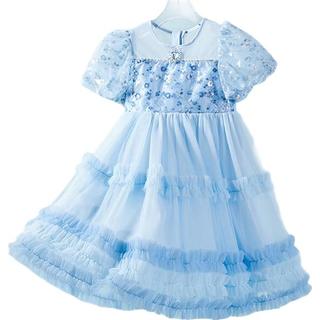 迪士尼爱艾莎女童公主裙子连衣裙子女童装夏装夏季2025儿童衣服