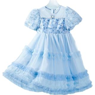 迪士尼 爱艾莎女童公主裙子连衣裙子女童装夏装夏季2025儿童衣服