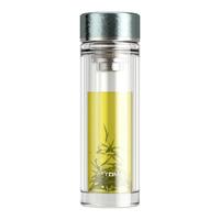 特美刻（TOMIC）玻璃杯男纯钛水杯双层防烫过滤泡茶杯商务办公茶水杯毕业季