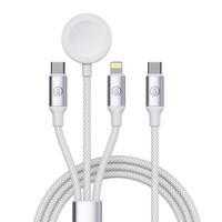 毕亚兹适用苹果手表充电器iWatchS10/9/8/7/6/SE/Ultra2磁吸充电底座+type-c+Lightning三合一充电线CD18