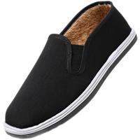 百年利永老北京布鞋男传统手工千层底布鞋一脚蹬中老年爸爸鞋工作鞋开车鞋 升级黑色底布鞋 40