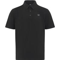 CAT卡特25春夏男士户外字母印花POLO衫短袖翻领T恤 黑色 XL