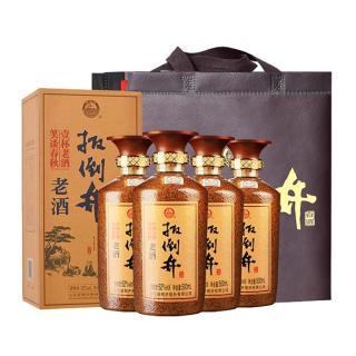 白酒整箱52度扳倒井老酒500ml*4瓶 浓香型 粮食酒 礼盒装品袋