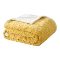 MERRYLIFE羊羔绒法兰绒毛毯子午睡办公室午休毯盖沙发床单用儿童小毯宿舍毯 芒果黄-升级加厚 70CM*100CM/婴儿适用