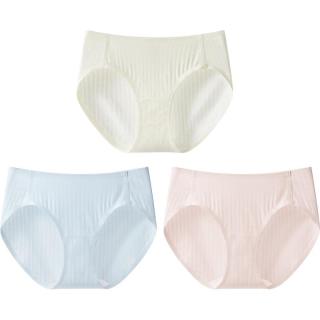 蕉下（beneunder）A类安心纯棉内裤女士100%棉无痕抗菌抑菌底档三角裤3条装 