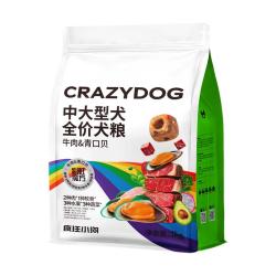 疯狂小狗 中大型犬狗粮成幼犬1kg宠物金毛彩虹魔方牛肉&青口贝犬粮