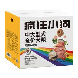 疯狂小狗 中大型犬狗粮成幼犬10kg宠物金毛彩虹魔方鸡肉&鳕鱼犬粮20斤