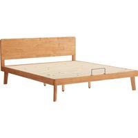 林氏家居床实木床全实木床原木风小户型床主卧大床双人床1.5x2米PK17 【全实木|省空间|原木色】单床