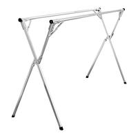 全品屋晾衣架落地免安装折叠可伸缩阳台晒衣架不锈钢晒被子架衣架 加固款【双杆】1.6m可伸缩