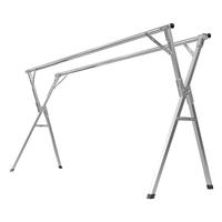 四万公里折叠晾衣架落地伸缩杆式室内外阳台落地挂衣服碳钢晾晒被子 双杆【1.2-1.6m】一体折叠