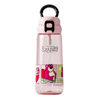 迪士尼（Disney）儿童水杯小上学运动杯tritan塑料杯子吸管杯女 草莓熊/手提【吸管杯】 670ml