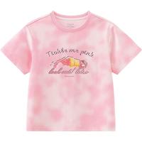 迪士尼（DISNEY）童装女童凉感短袖T恤抑菌吸湿排汗环保上衣24夏DB421BE23粉140 粉色晕染